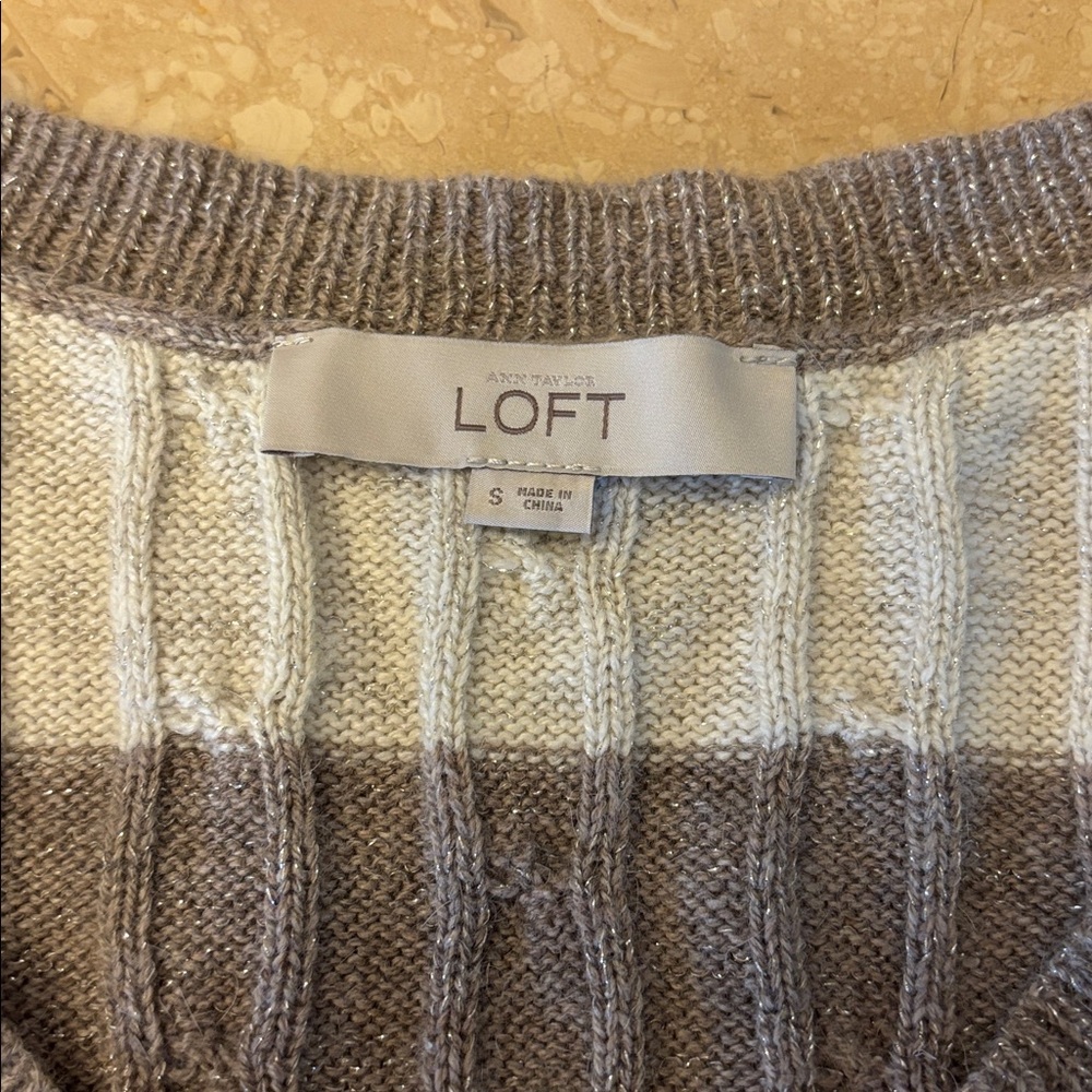 LOFT Two-Tone Knit Sweater
